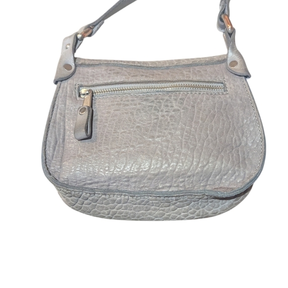 Vin Baker Genuine Grey Leather Crossbody Purse - Picture 2 of 7